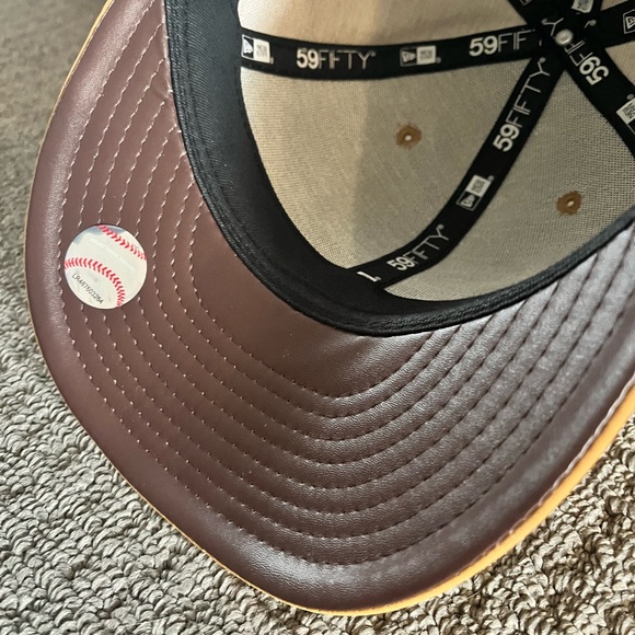 TORONTO BLUE JAYS 5950 59FIFTY MENS HAT SIZE 7 1/4 BROWN POLYURETHANE PU NEW ERA - Picture 10 of 14